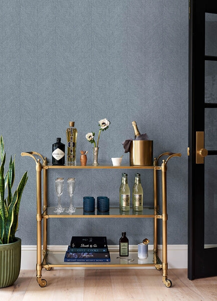Kallam Light Blue Chevron Wallpaper
