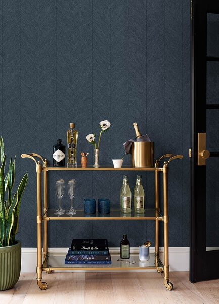 Kallam Indigo Chevron Wallpaper