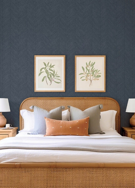 Kallam Indigo Chevron Wallpaper