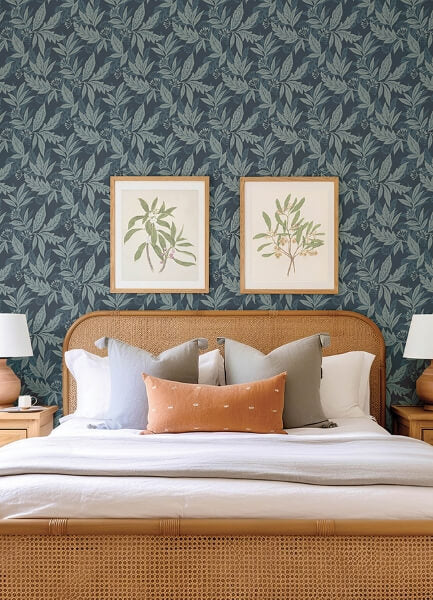 Anita Teal Woodland Floral Wallpaper