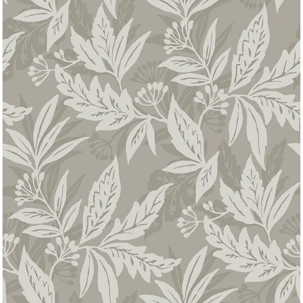 Anita Pewter Woodland Floral Wallpaper
