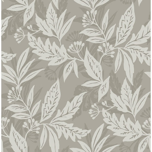 Anita Pewter Woodland Floral Wallpaper