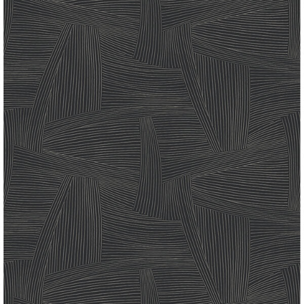 Reid Black Woven Geometric Wallpaper