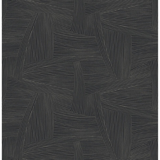 Reid Black Woven Geometric Wallpaper