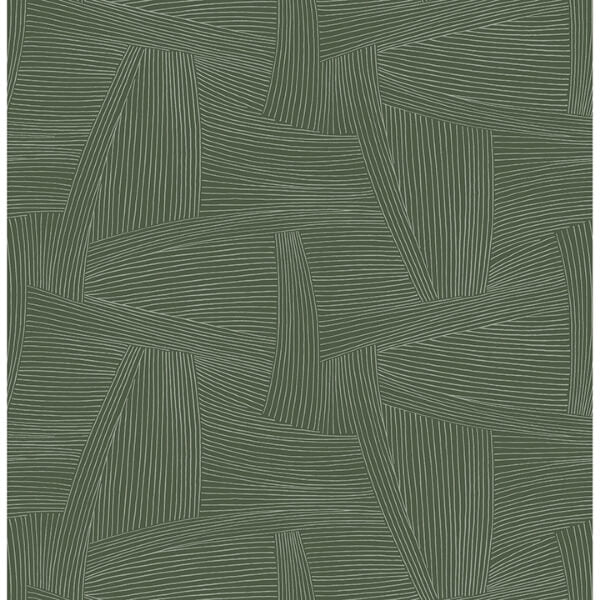 Reid Evergreen Woven Geometric Wallpaper