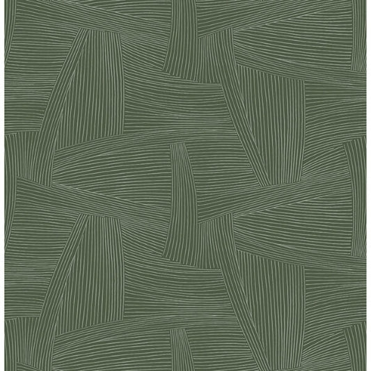 Reid Evergreen Woven Geometric Wallpaper