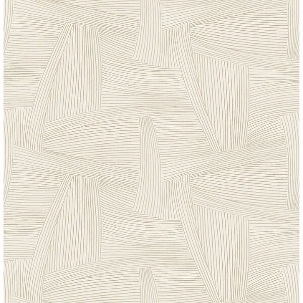 Reid Light Brown Woven Geometric Wallpaper