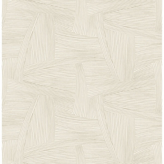 Reid Light Brown Woven Geometric Wallpaper