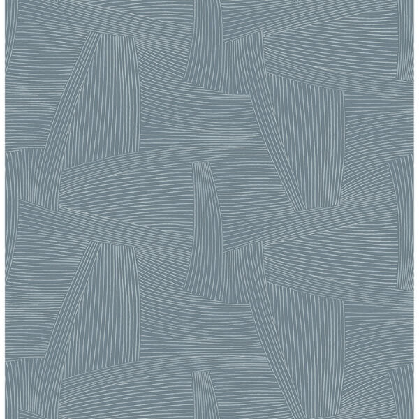 Reid Sky Blue Woven Geometric Wallpaper