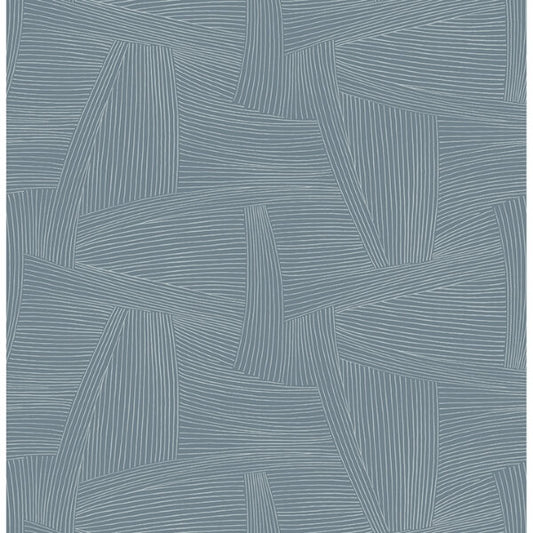 Reid Sky Blue Woven Geometric Wallpaper