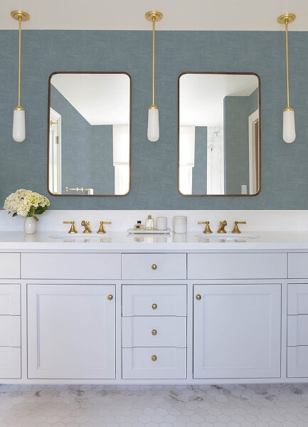 Reid Sky Blue Woven Geometric Wallpaper