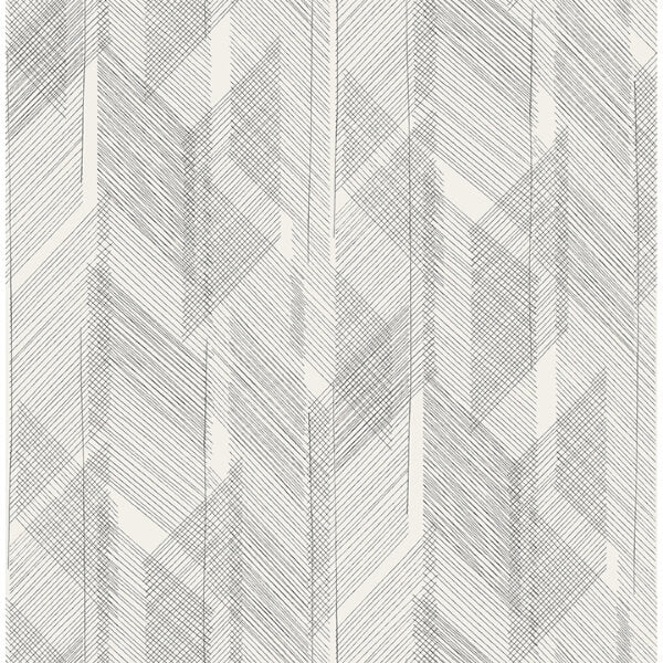 Bryant Black Crosshatch Wallpaper