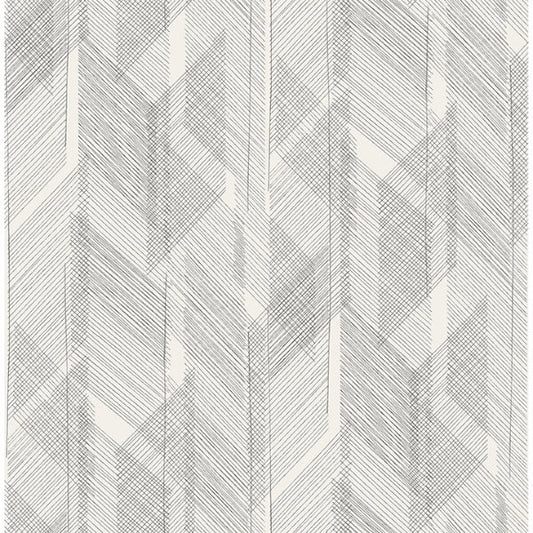 Bryant Black Crosshatch Wallpaper