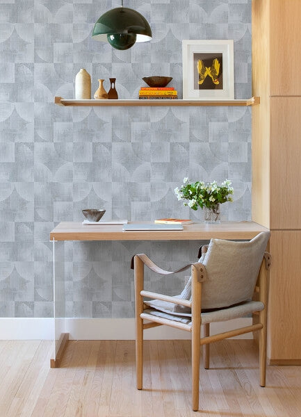 Woodbine Slate Abstract Geometric Wallpaper