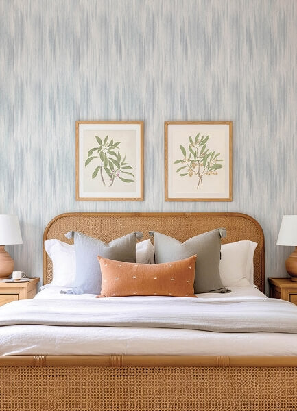 Elysian Sky Blue Ikat Wallpaper