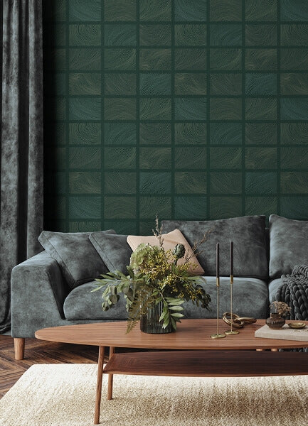 Bronson Evergreen Topography Wallpaper