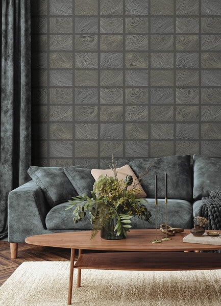 Bronson Slate Topography Wallpaper