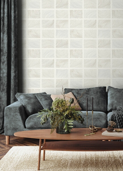 Bronson Ivory Topography Wallpaper
