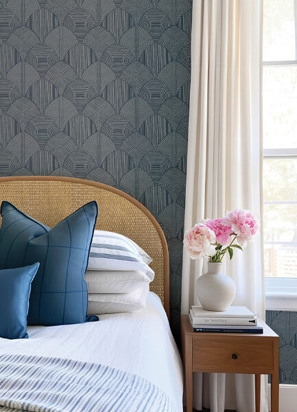 Meyberg Blue Geometric Wallpaper