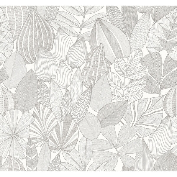 Mathias Grey Botanical Wallpaper