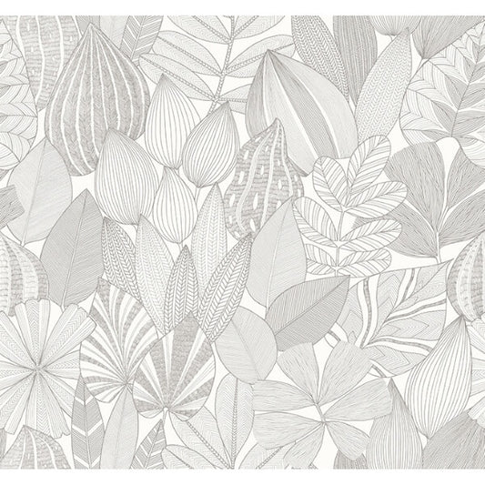 Mathias Grey Botanical Wallpaper