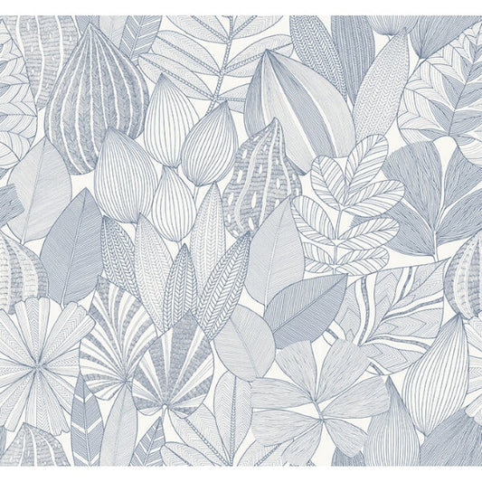 Mathias Blue Botanical Wallpaper