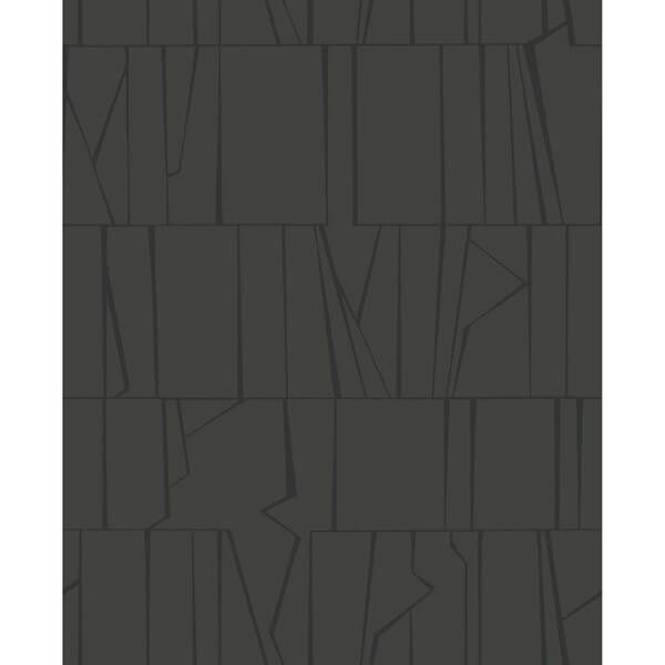 Huntington Charcoal Geometric Stripe Wallpaper