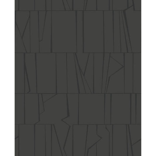 Huntington Charcoal Geometric Stripe Wallpaper