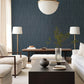 Huntington Indigo Geometric Stripe Wallpaper
