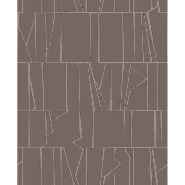 Huntington Chocolate Geometric Stripe Wallpaper