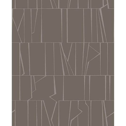 Huntington Chocolate Geometric Stripe Wallpaper