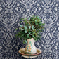 Kiwassa Navy Antler Damask Wallpaper