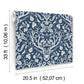 Kiwassa Navy Antler Damask Wallpaper