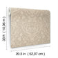 Kiwassa Light Brown Antler Damask Wallpaper