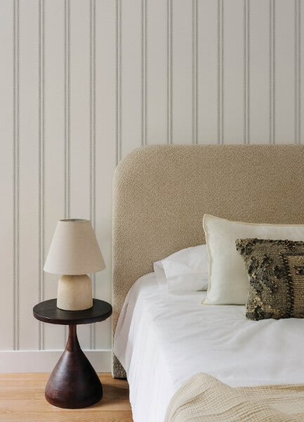 Johnny Charcoal Stripes Wallpaper