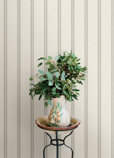 Johnny Charcoal Stripes Wallpaper