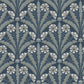 Tap Root Dark Blue Floral Damask Wallpaper