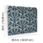 Tap Root Dark Blue Floral Damask Wallpaper