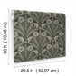 Tap Root Charcoal Floral Damask Wallpaper