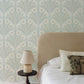 Tap Root Light Blue Floral Damask Wallpaper