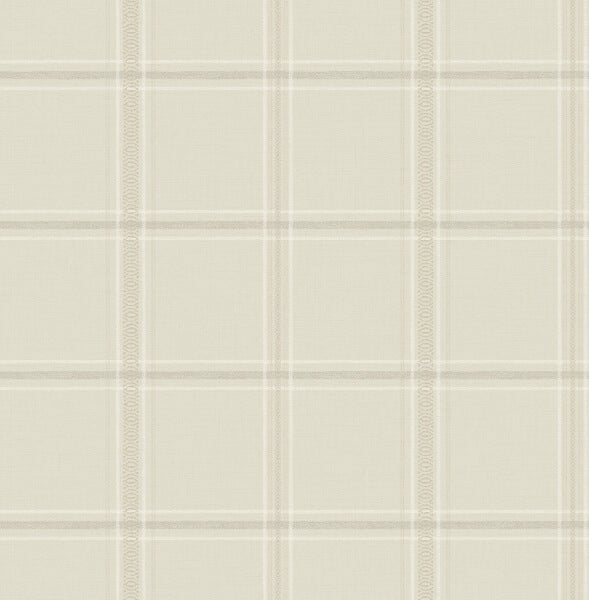 Auberge Ivory Plaid Wallpaper