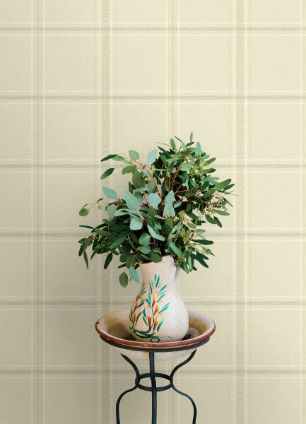 Auberge Ivory Plaid Wallpaper