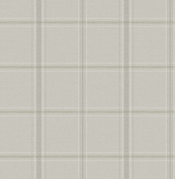 Auberge Taupe Plaid Wallpaper