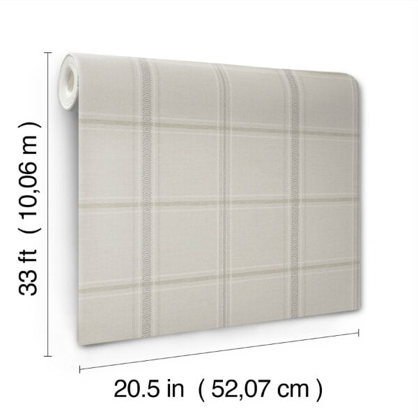 Auberge Taupe Plaid Wallpaper