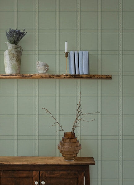 Auberge Sage Plaid Wallpaper
