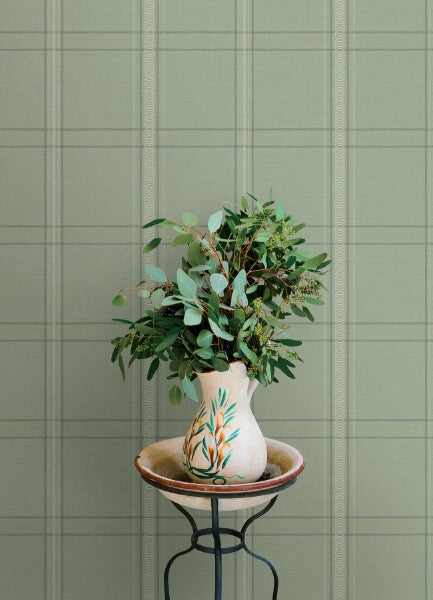 Auberge Sage Plaid Wallpaper
