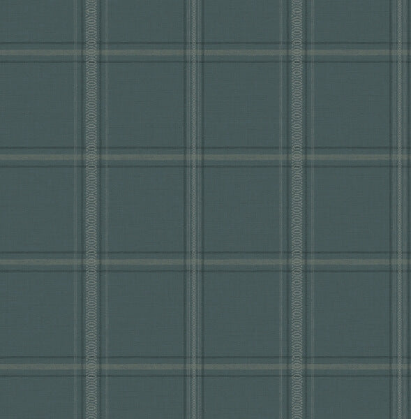 Auberge Teal Plaid Wallpaper