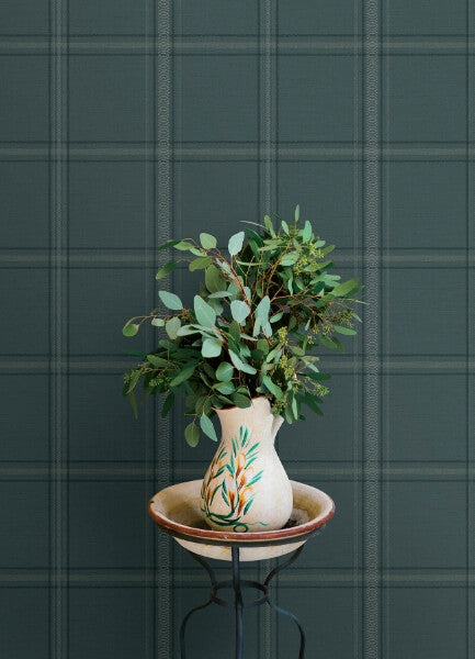 Auberge Teal Plaid Wallpaper