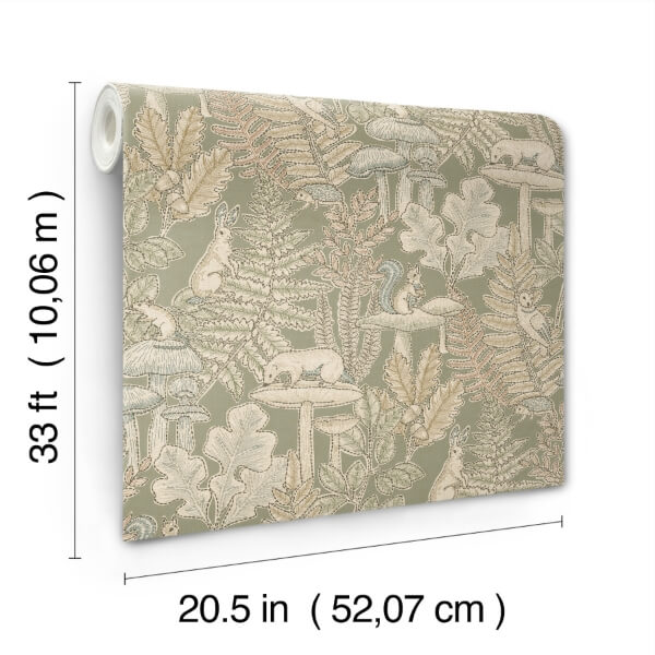 Holt Sage Woodland Wallpaper