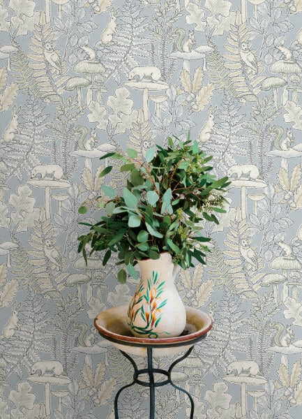 Holt Light Blue Woodland Wallpaper